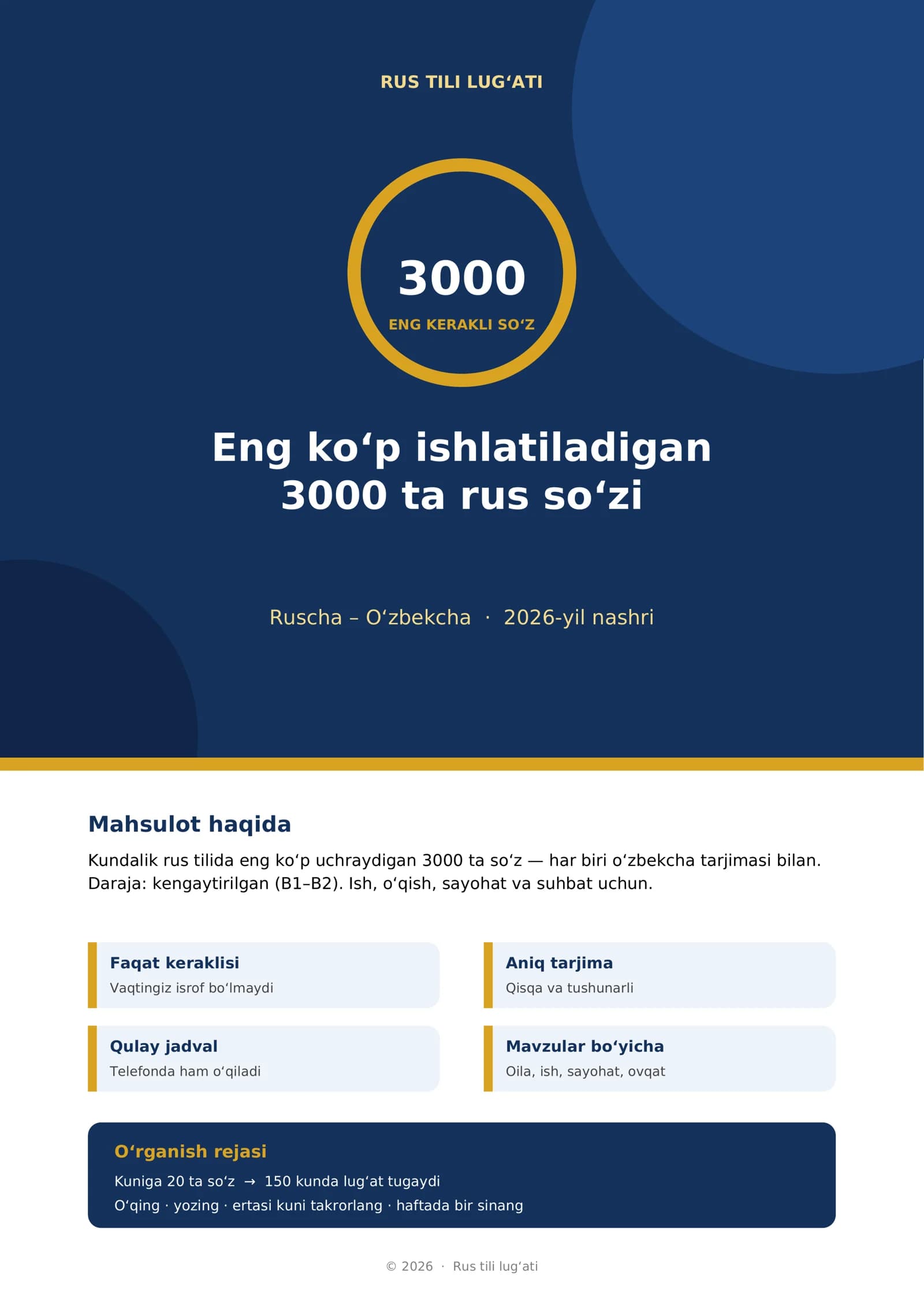 RUS TILI LUG'ATI Top 3000