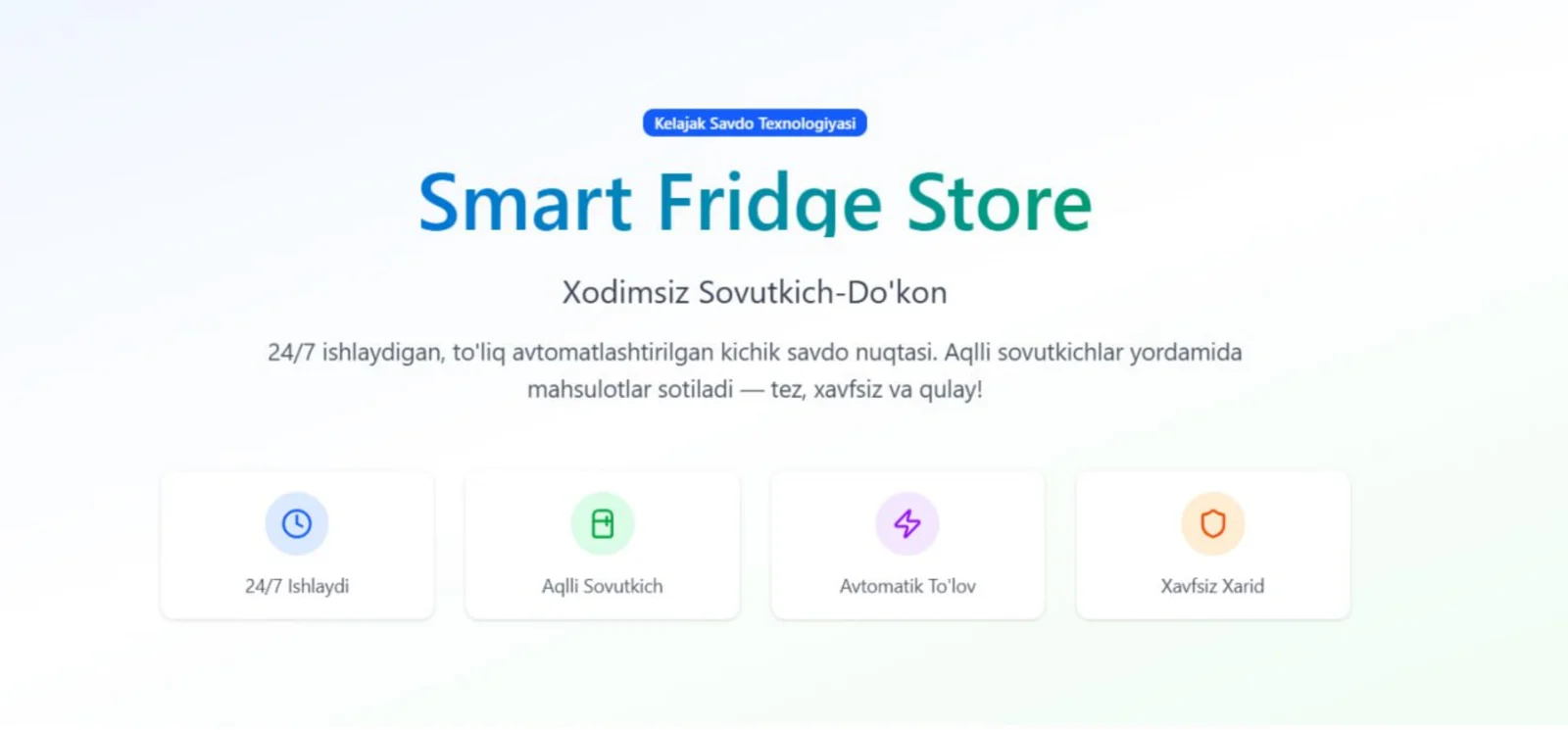 Xodimsiz Sovutgich- Doʻkon