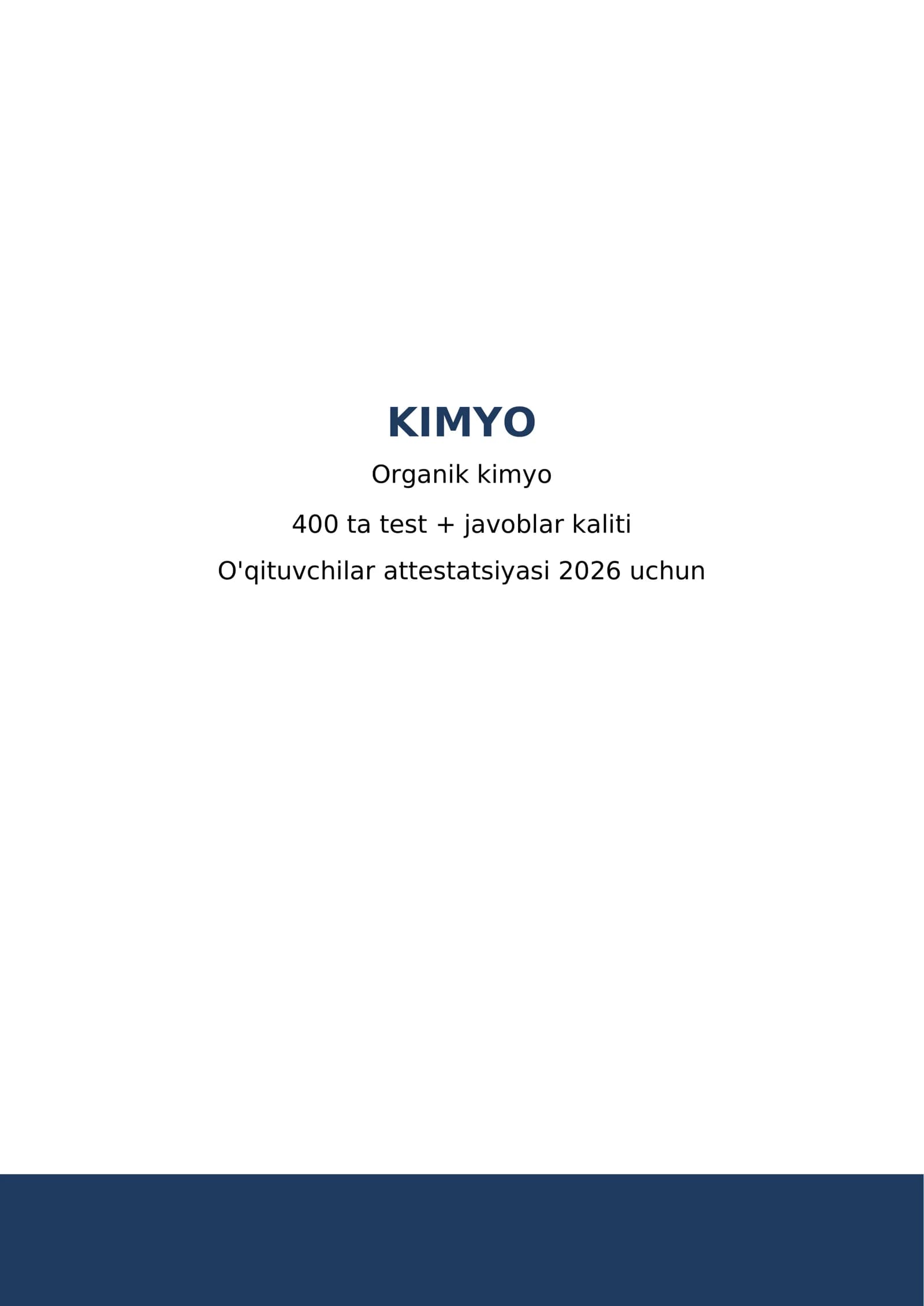 KIMYO - Organik kimyo | Attestatsiya 2026 | 4-bet