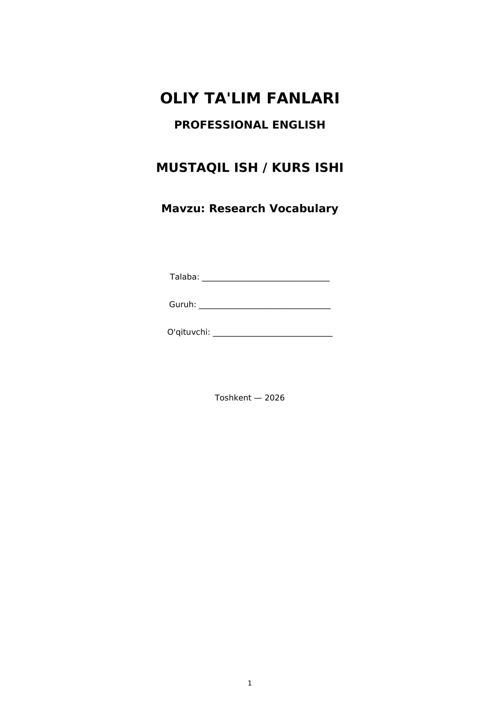 Research Vocabulary