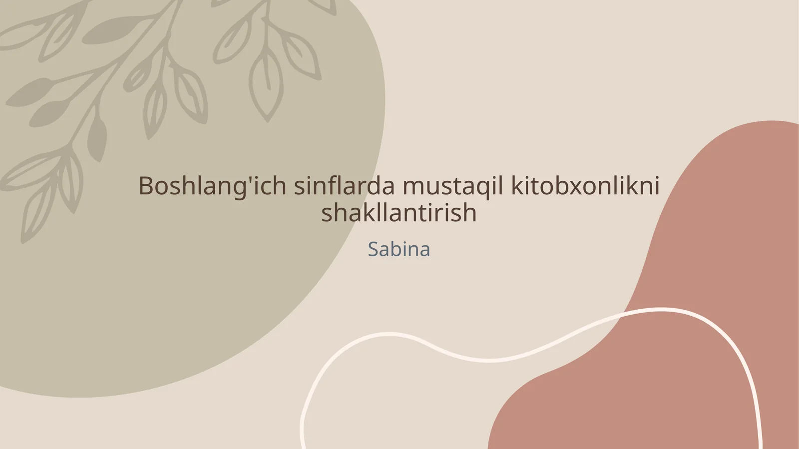 Boshlang'ich sinflarda mustaqil kitobxonlikni shakllantirish