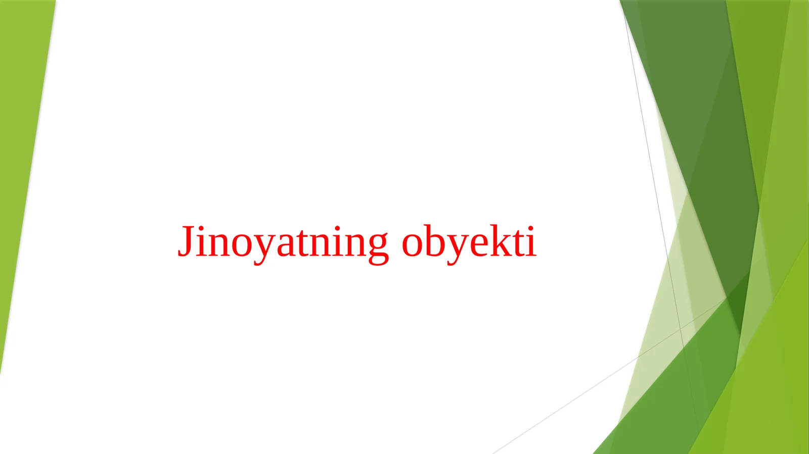Jinoyatning obyekti