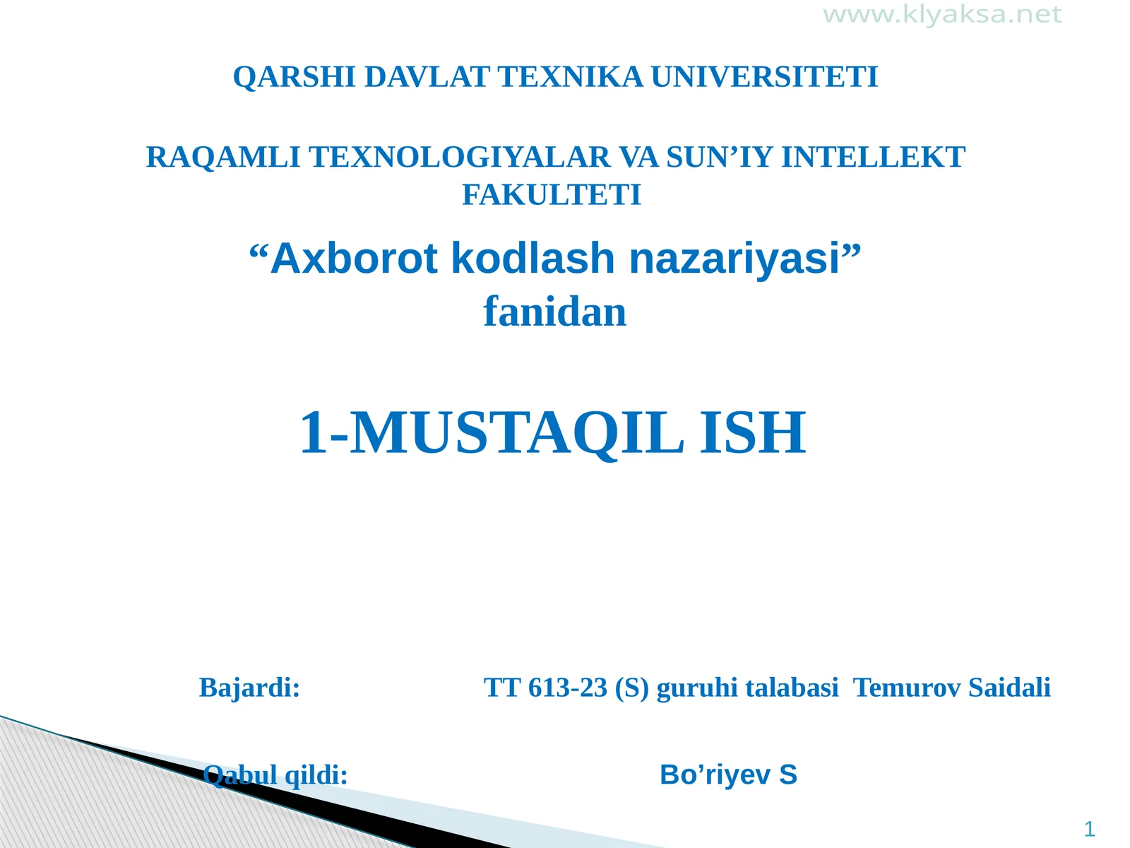 Axborotkodlash nazariyasi
