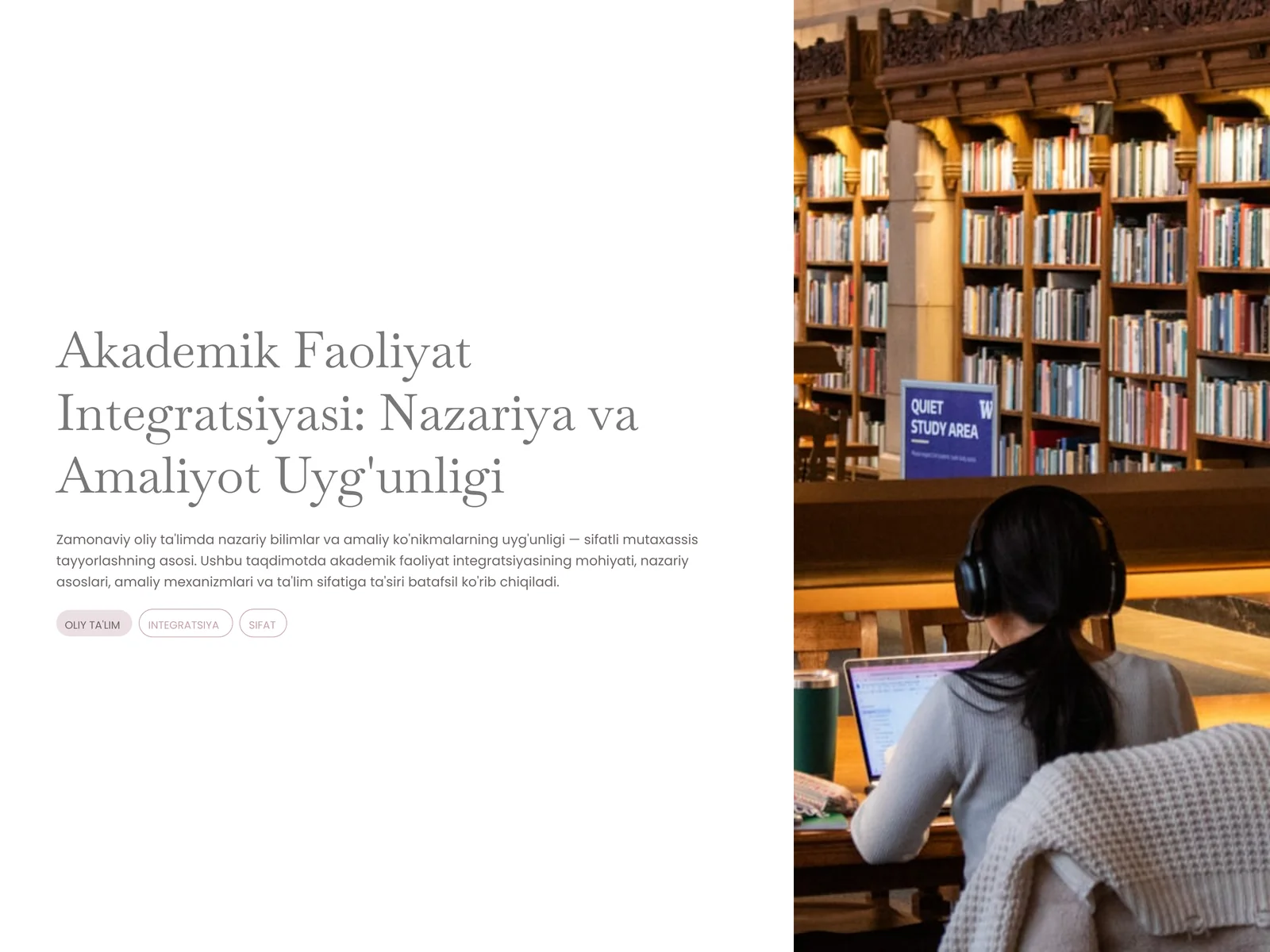 Akademik faoliyat integratsiyasi nazariy va amaliyot uygunligi