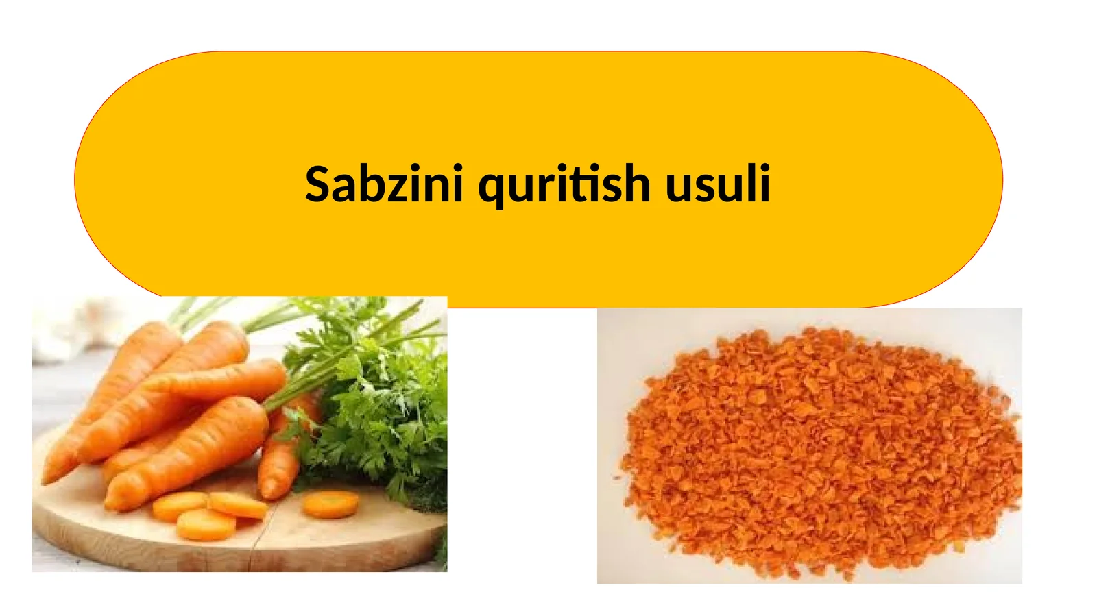 Sabzini quritish usuli