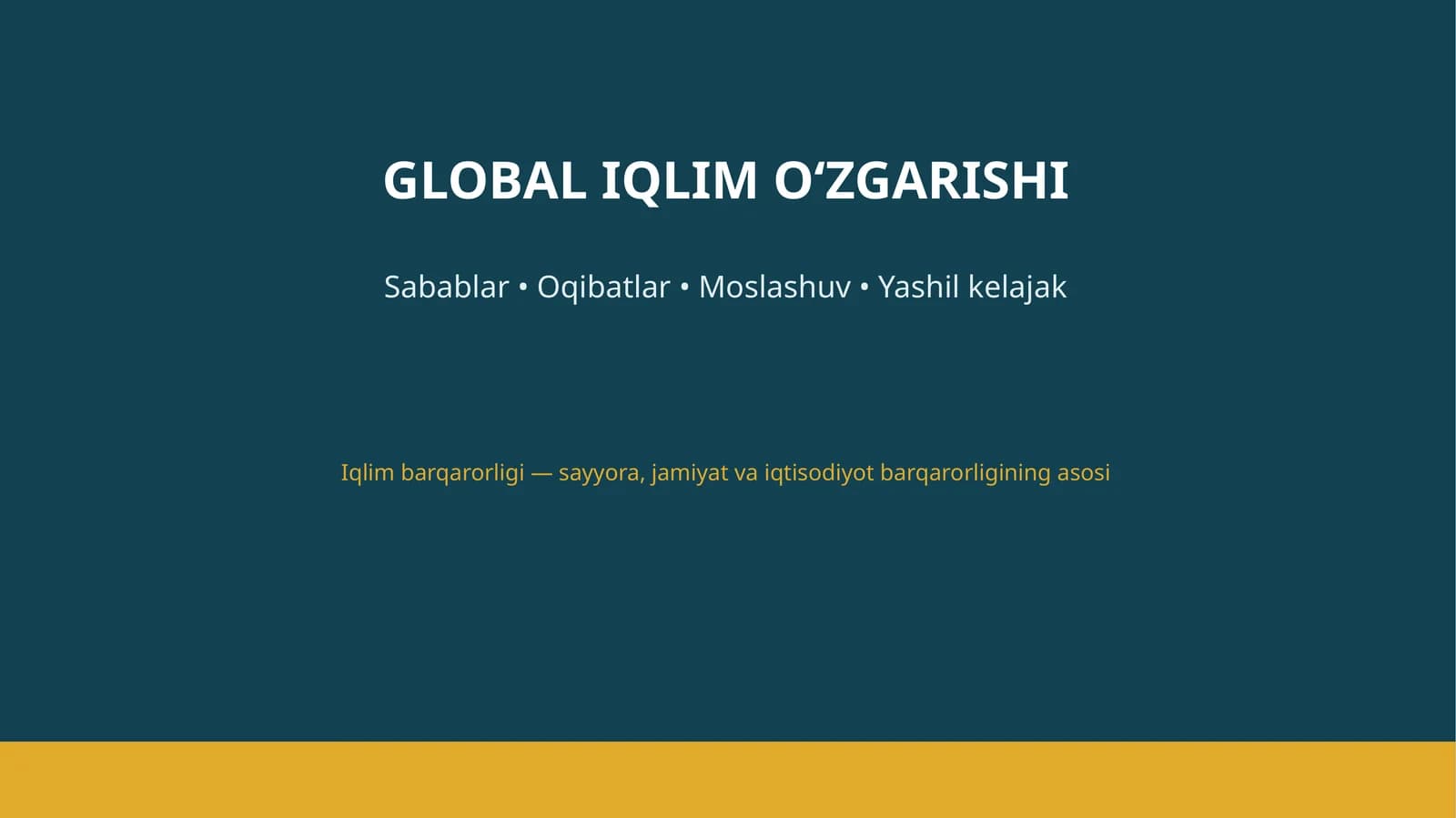 GLOBAL IQLIM O‘ZGARISHI