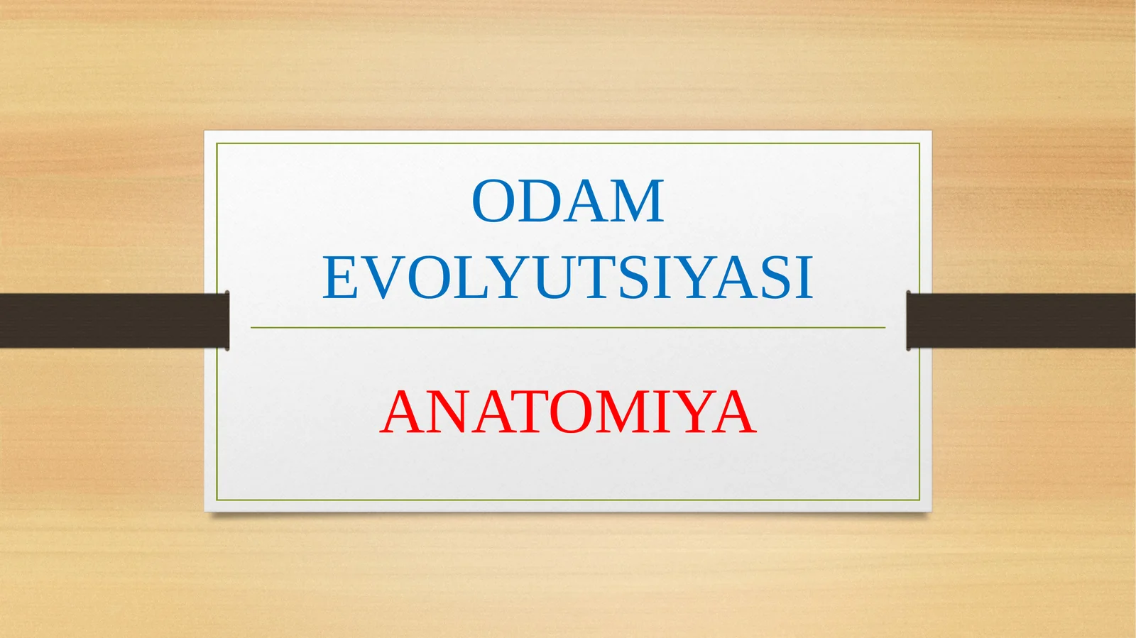 ODAM EVOLYUTSIYASI