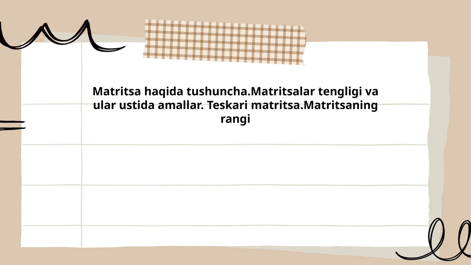 Matritsa haqida tushuncha