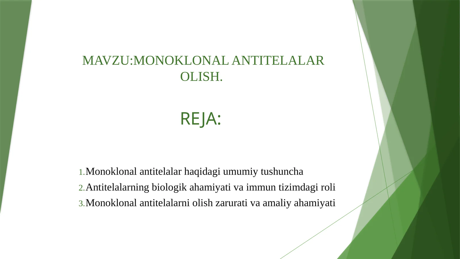 MONOKLONAL ANTITELALAR OLISH. Biotexnologiya