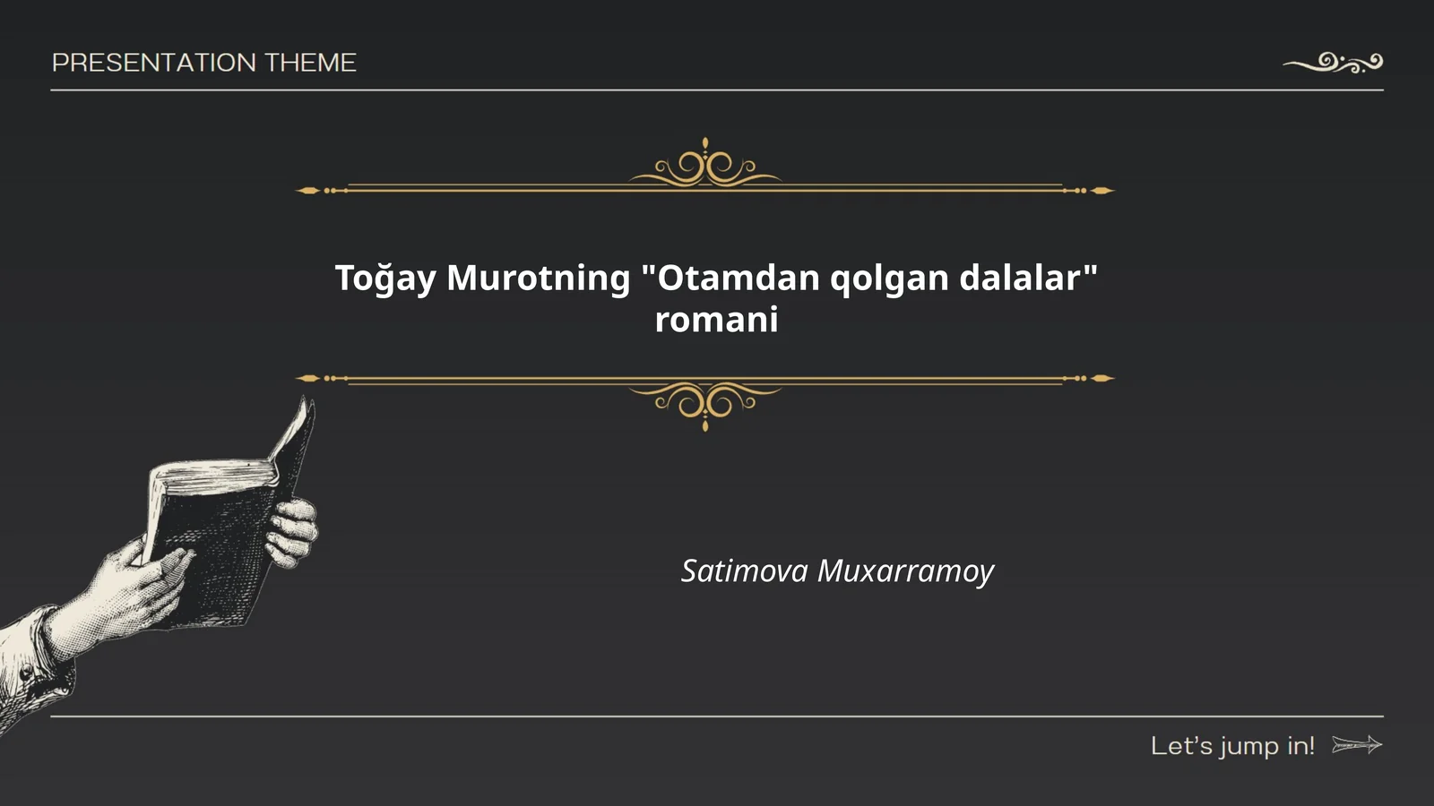 Toğay Murotning "Otamdan qolgan dalalar" romani