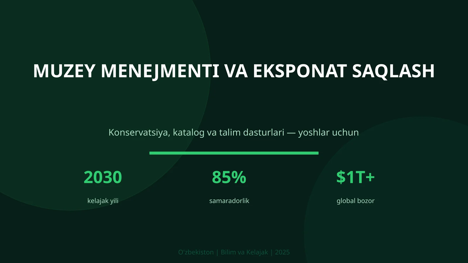 MUZEY MENEJMENTI VA EKSPONAT SAQLASH