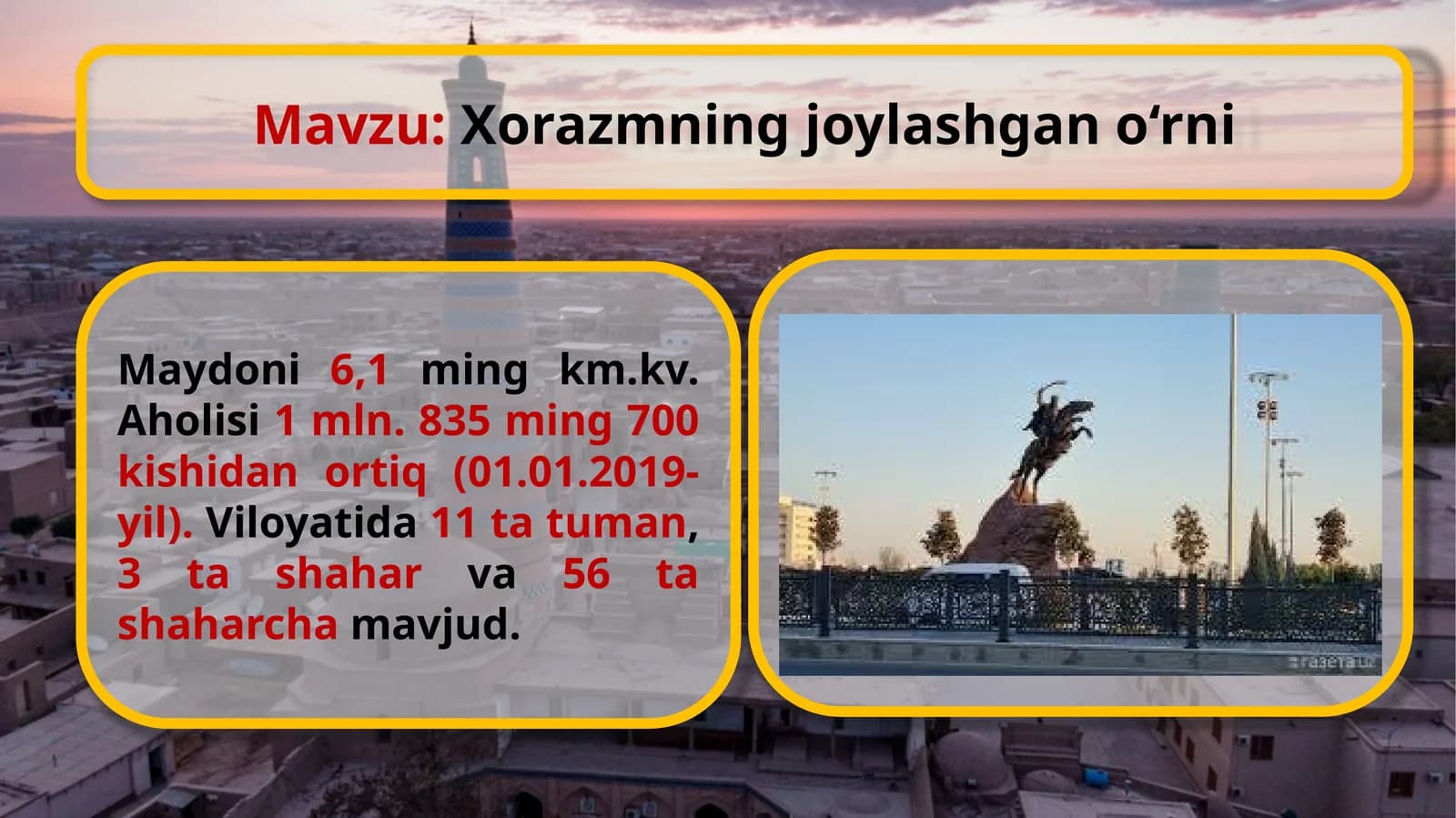 Xorazmning joylashgan oʻrni