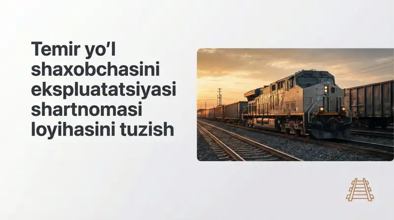 Temir yoʻl shaxobchasini ekspluatatsiyasi shartnomasi loyihasini tuzish