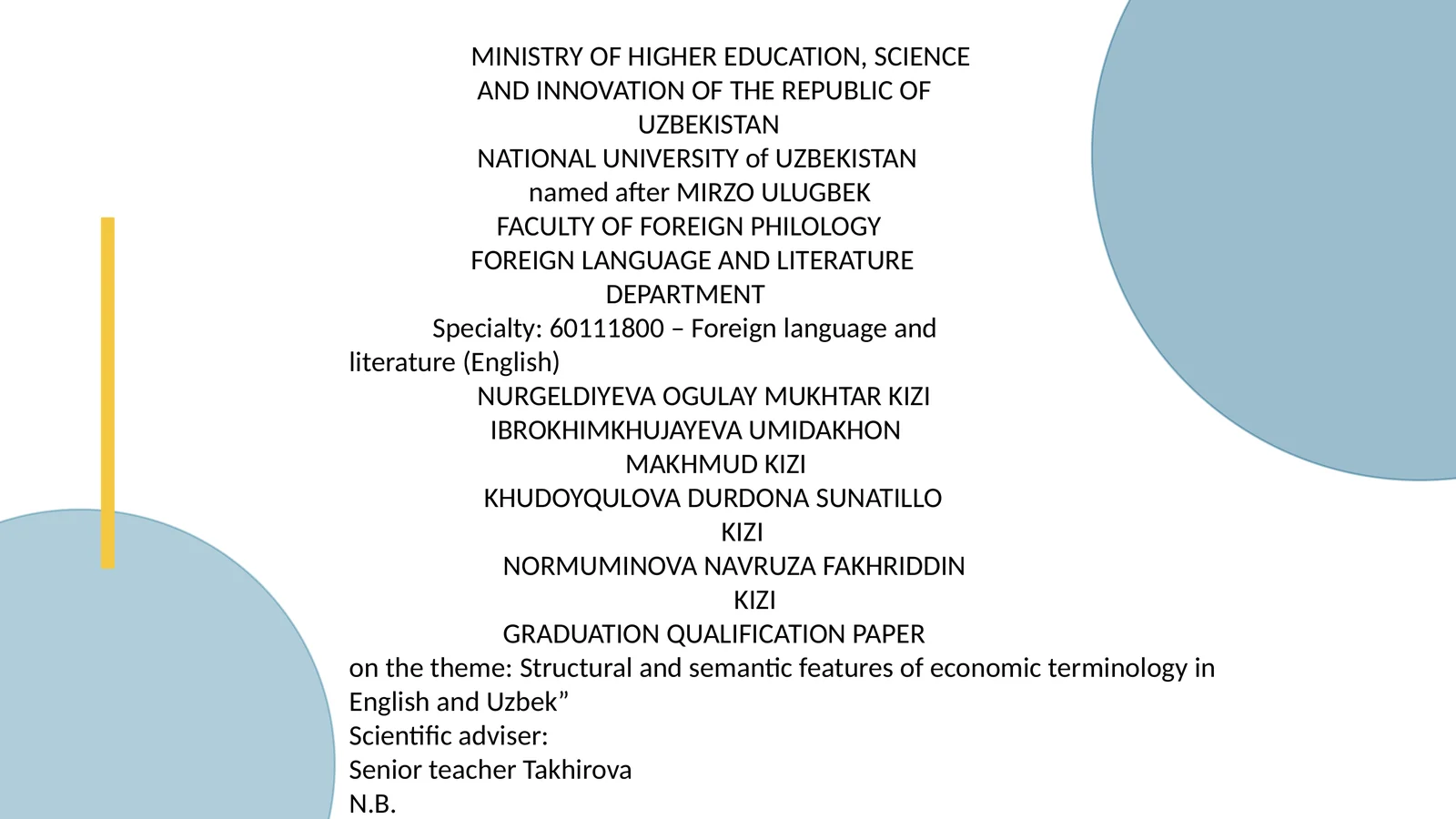 Structural and Semantic Features of Economic Terminology in English and Uzbek
