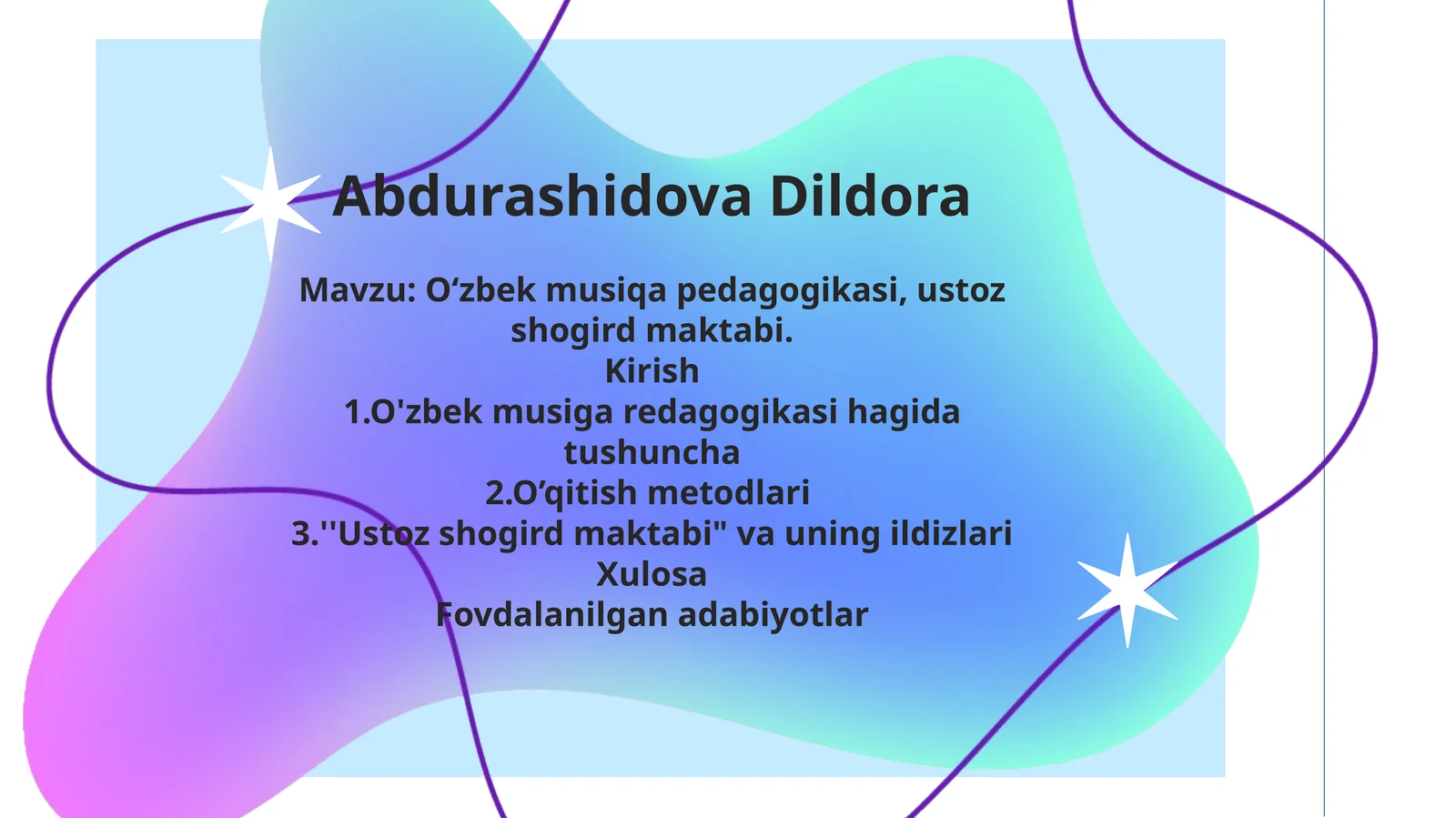 O'zbek musiqa pedagogikasi, ustoz-shogird maktabi