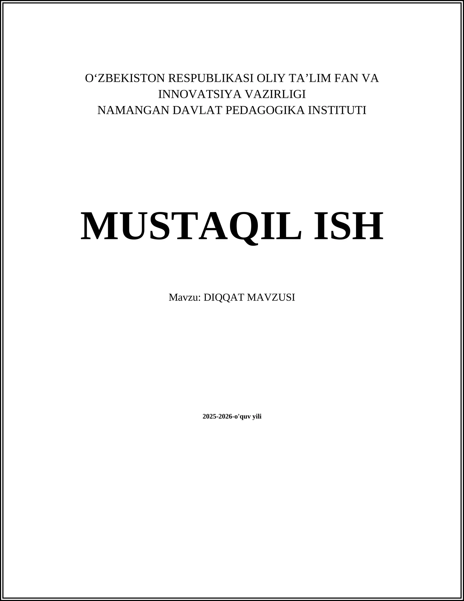DIQQAT MAVZUSI