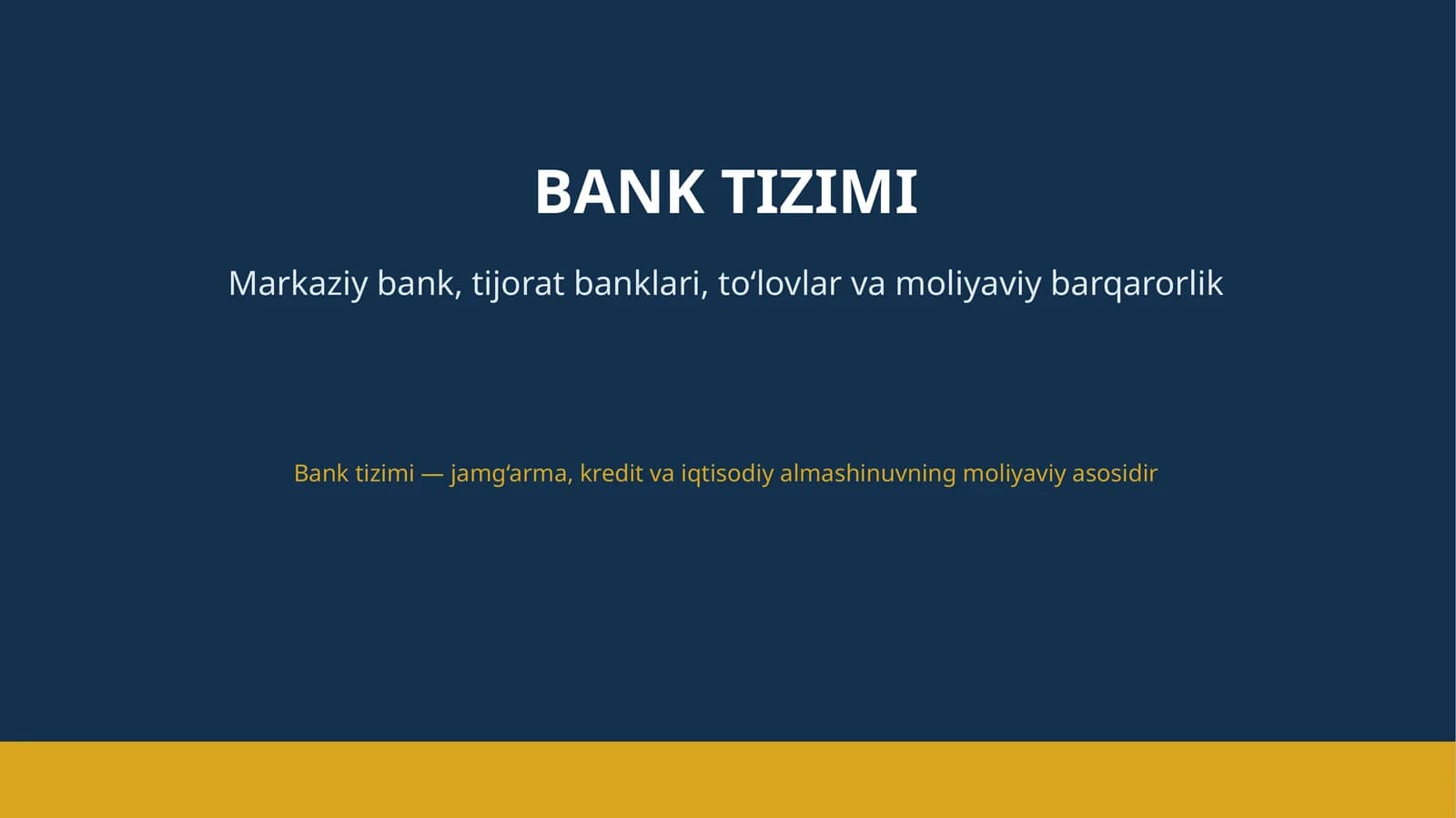 BANK TIZIMI
