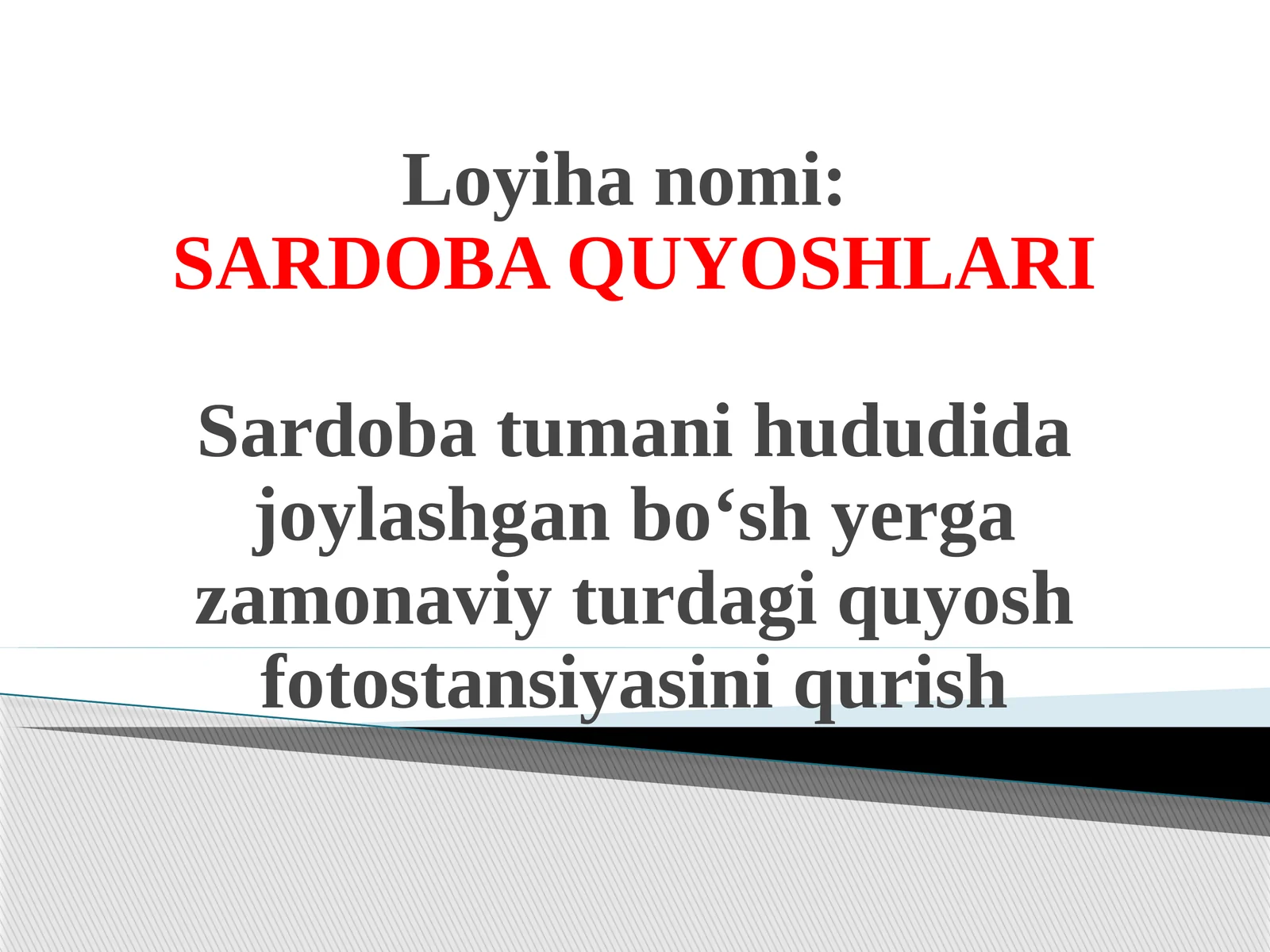 SARDOBA QUYOSHLARI