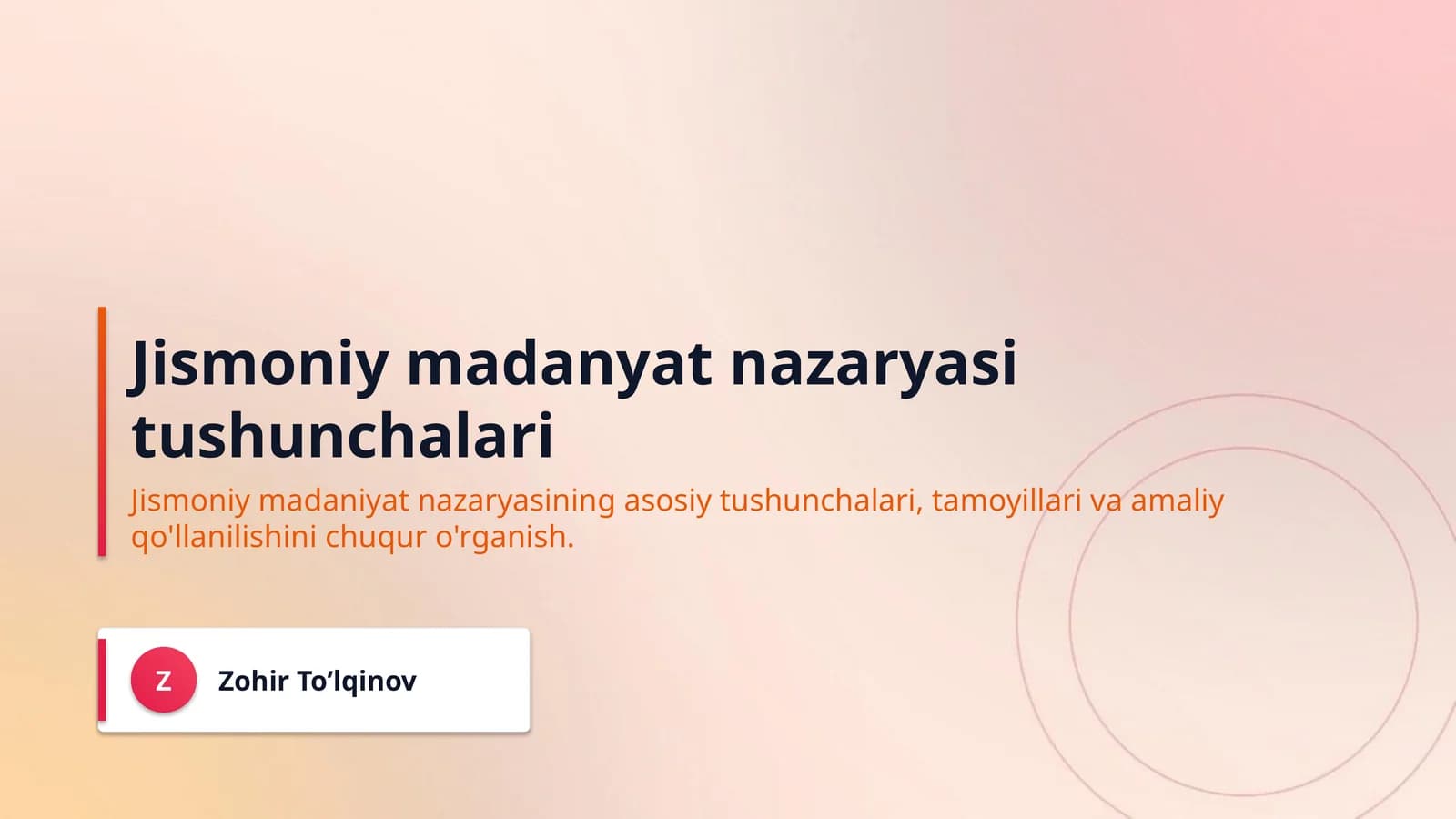 Jismoniy madanyat nazaryasi tushunchalari
