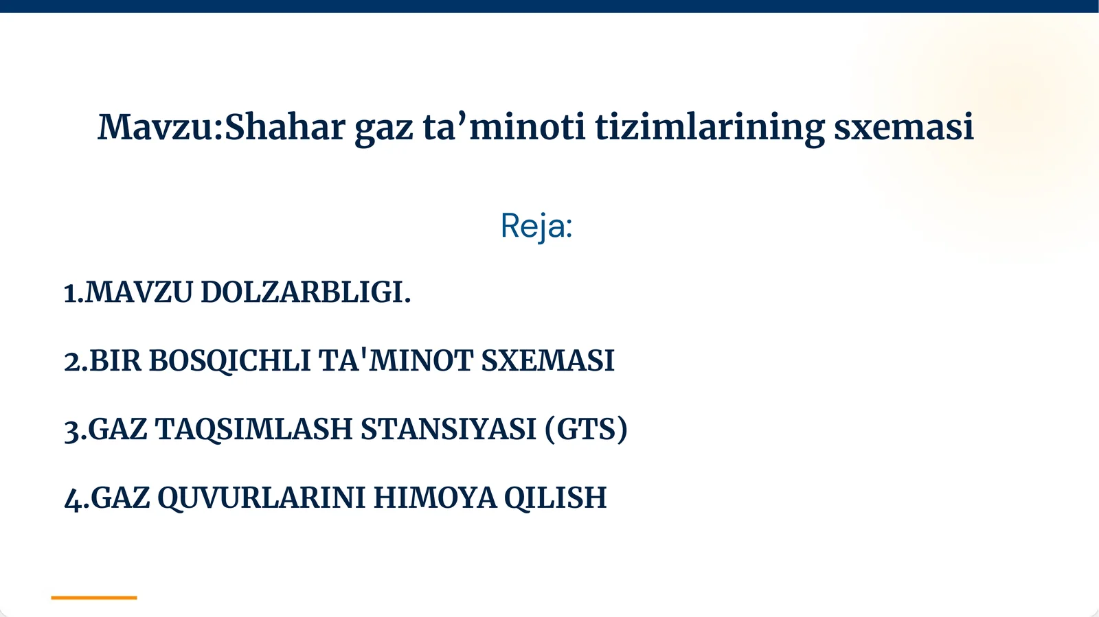 Shahar gaz ta’minoti tizimlarining sxemasi
