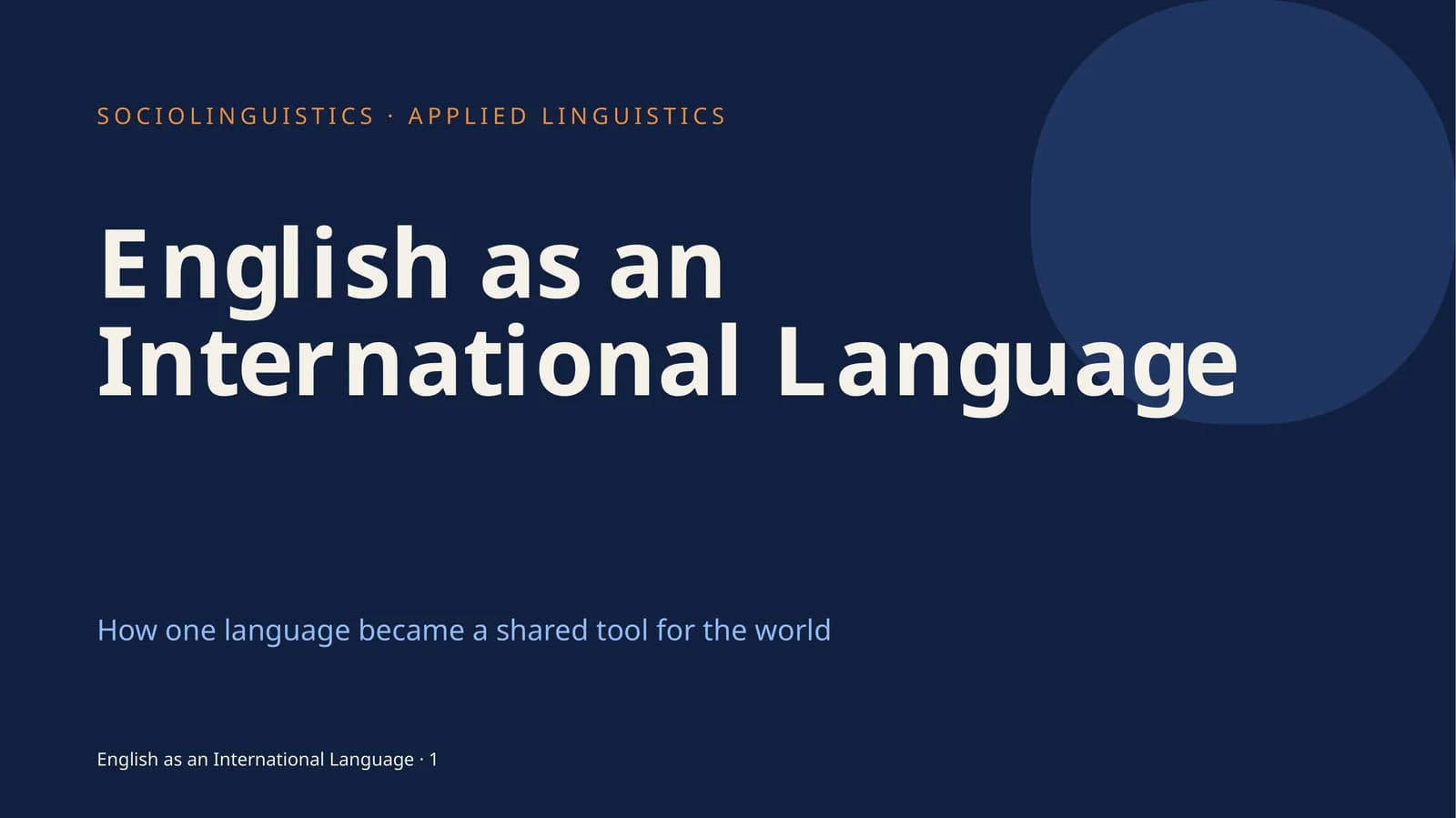 English as an International Language