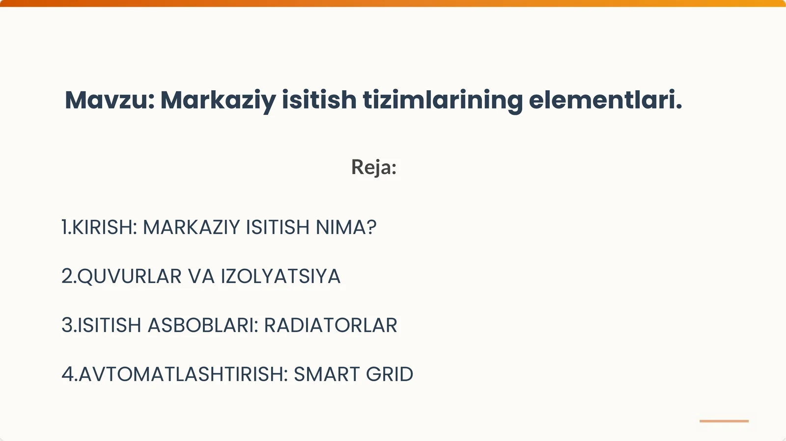 Markaziy isitish tizimlarining elementlari