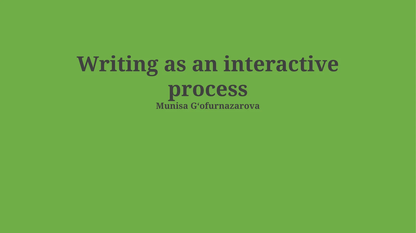 Interactive Writing