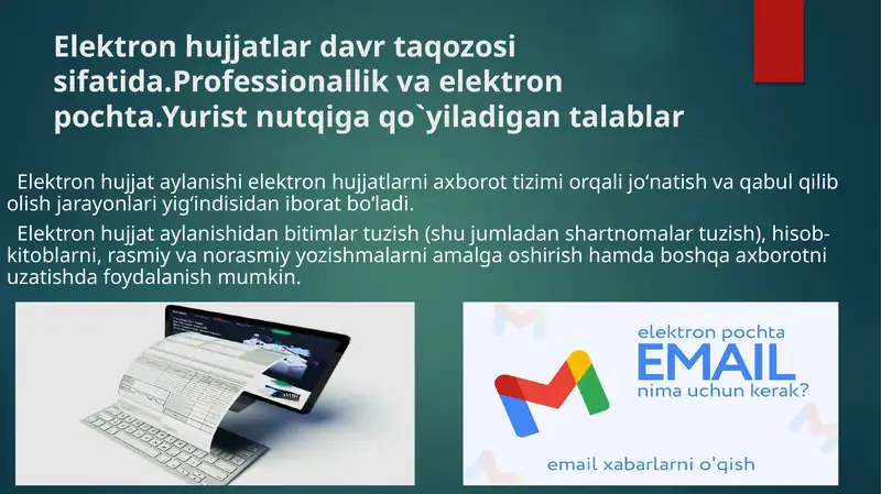 Elektron hujjatlar davr taqozosi