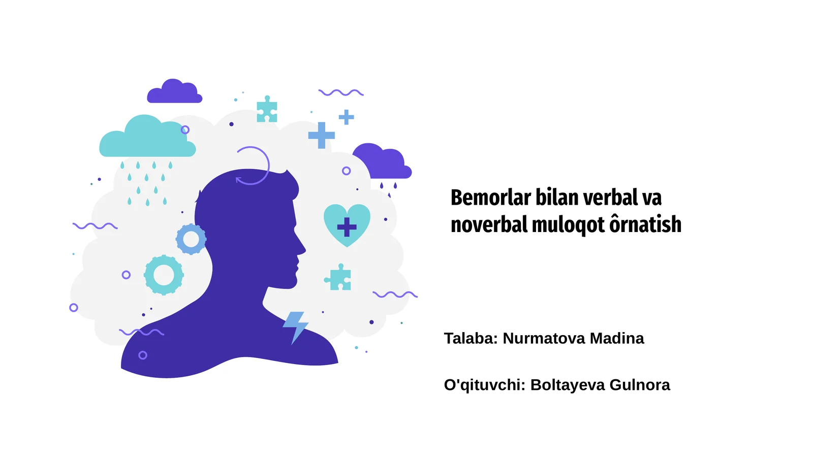Bemorlar bilan verbal va noverbal muloqot ôrnatish