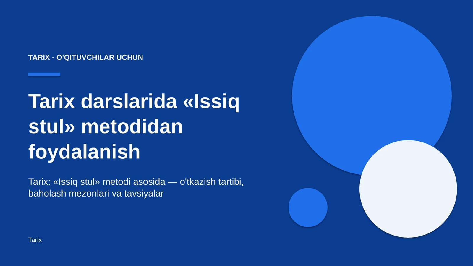 tarix darslarida issiq stul metodidan foydalanish 3598