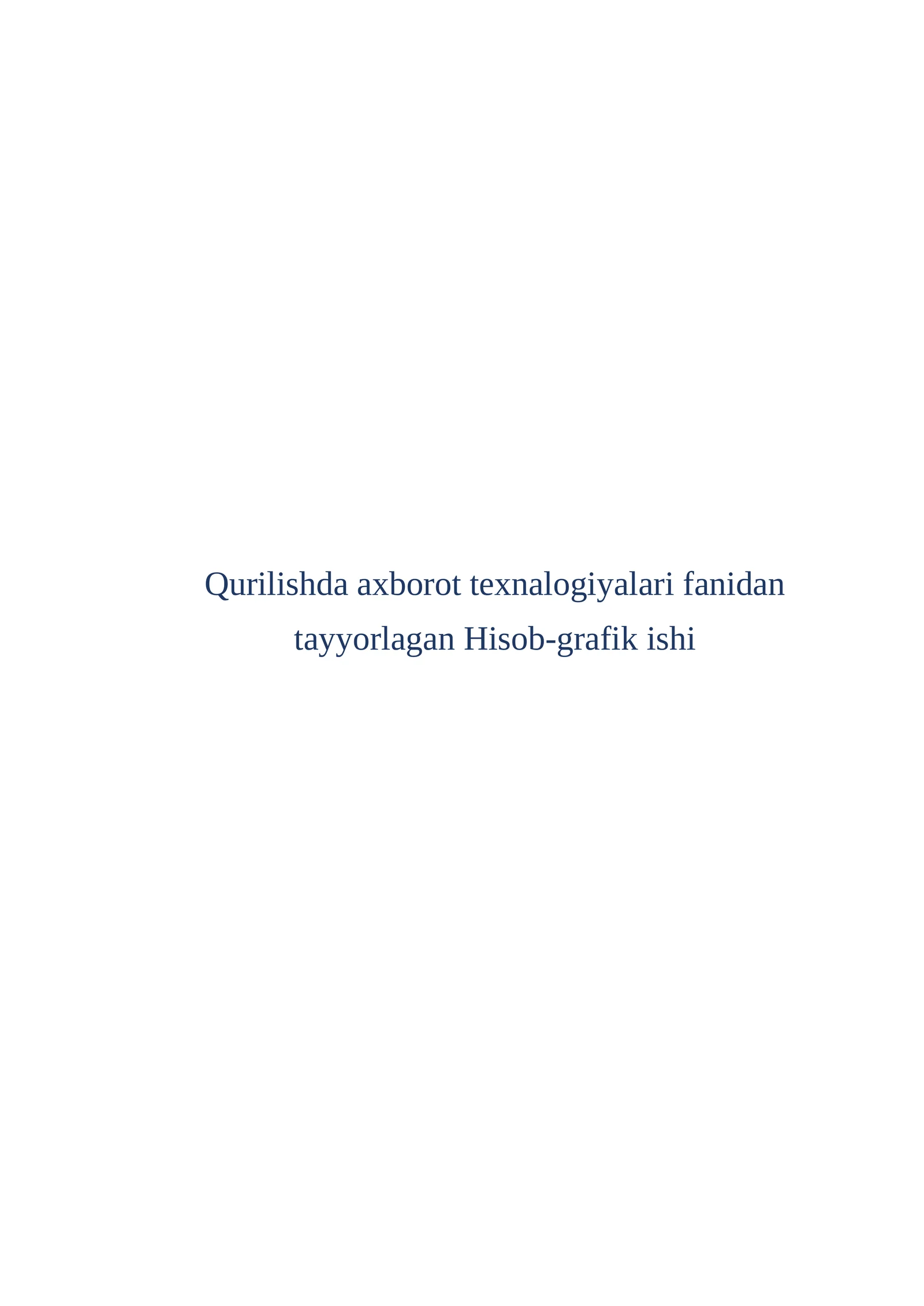Hisob-grafik ishi