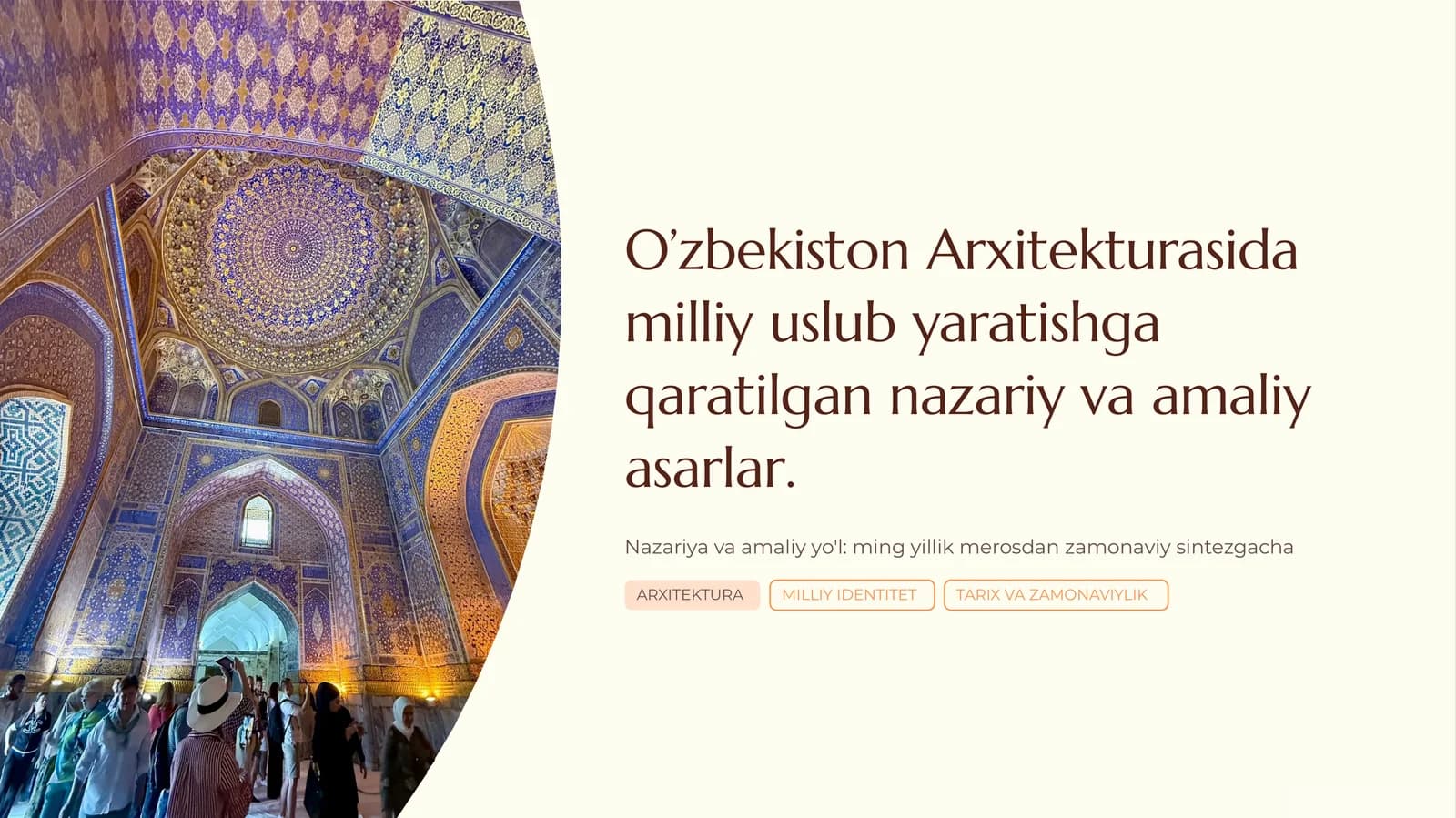O’zbekiston Arxitekturasida milliy uslub yaratishga qaratilgan nazariy va amaliy asarlar.pptx