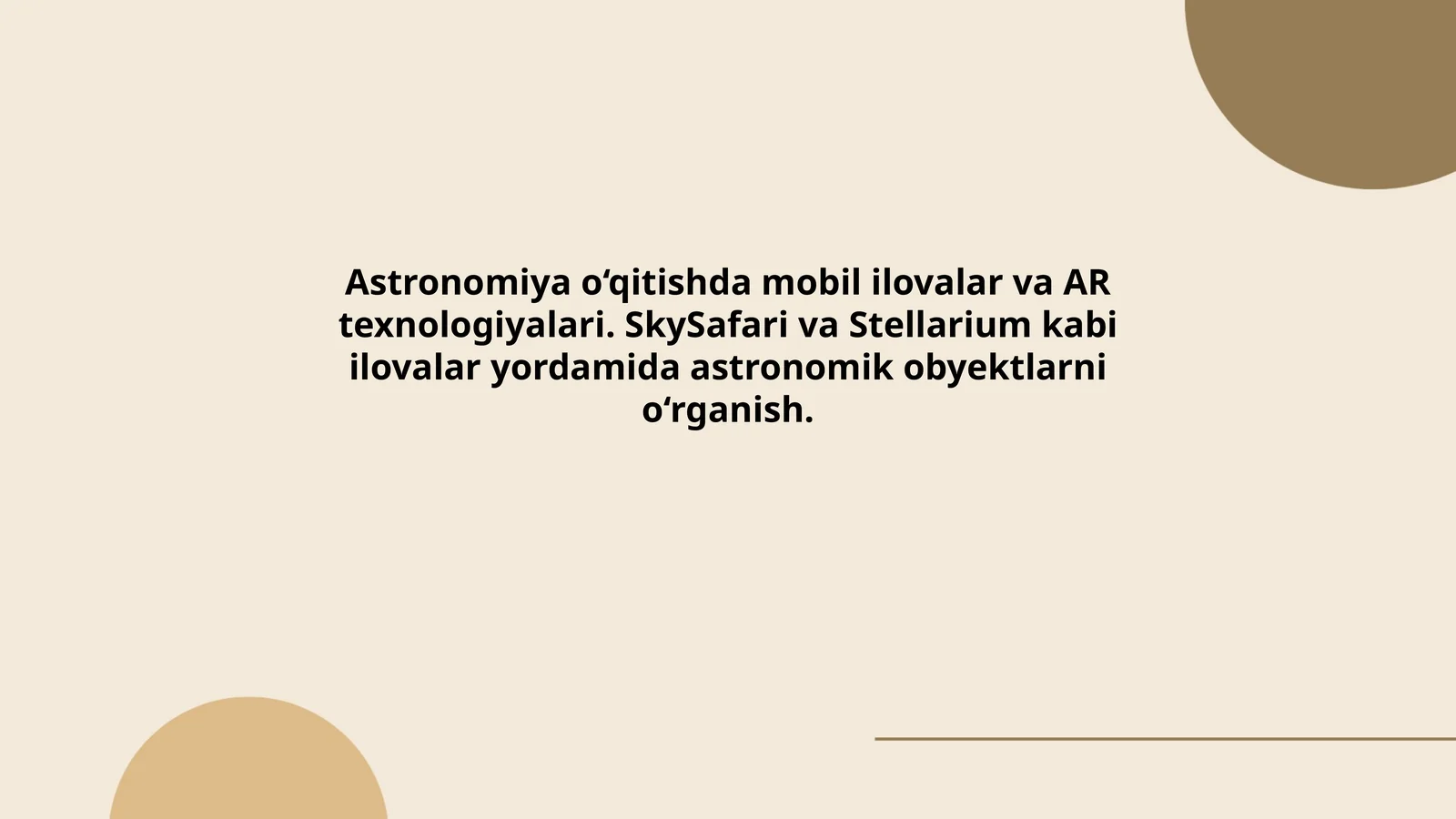 Mobil ilovalar va AR texnologiyalari astronomiya o‘qitishda