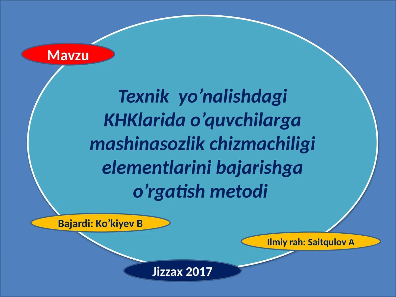 Texnik yo’nalishdagi KHKlarida o’quvchilarga mashinasozlik chizmachiligi boʻyicha ishlanmalar