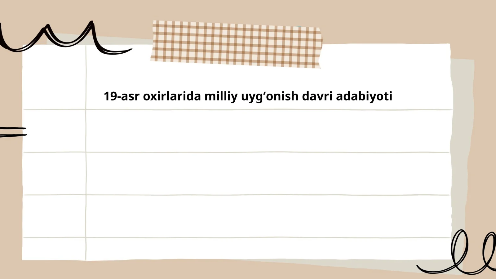 19-asr oxirlarida milliy uygʻonish davri adabiyoti